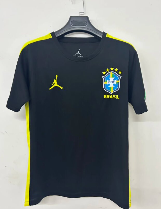 AAA Quality Brazil 26/27 Black/Yellow Training Soccer Jersey